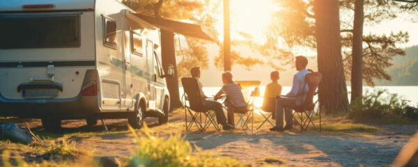 camping familial en bord de mer